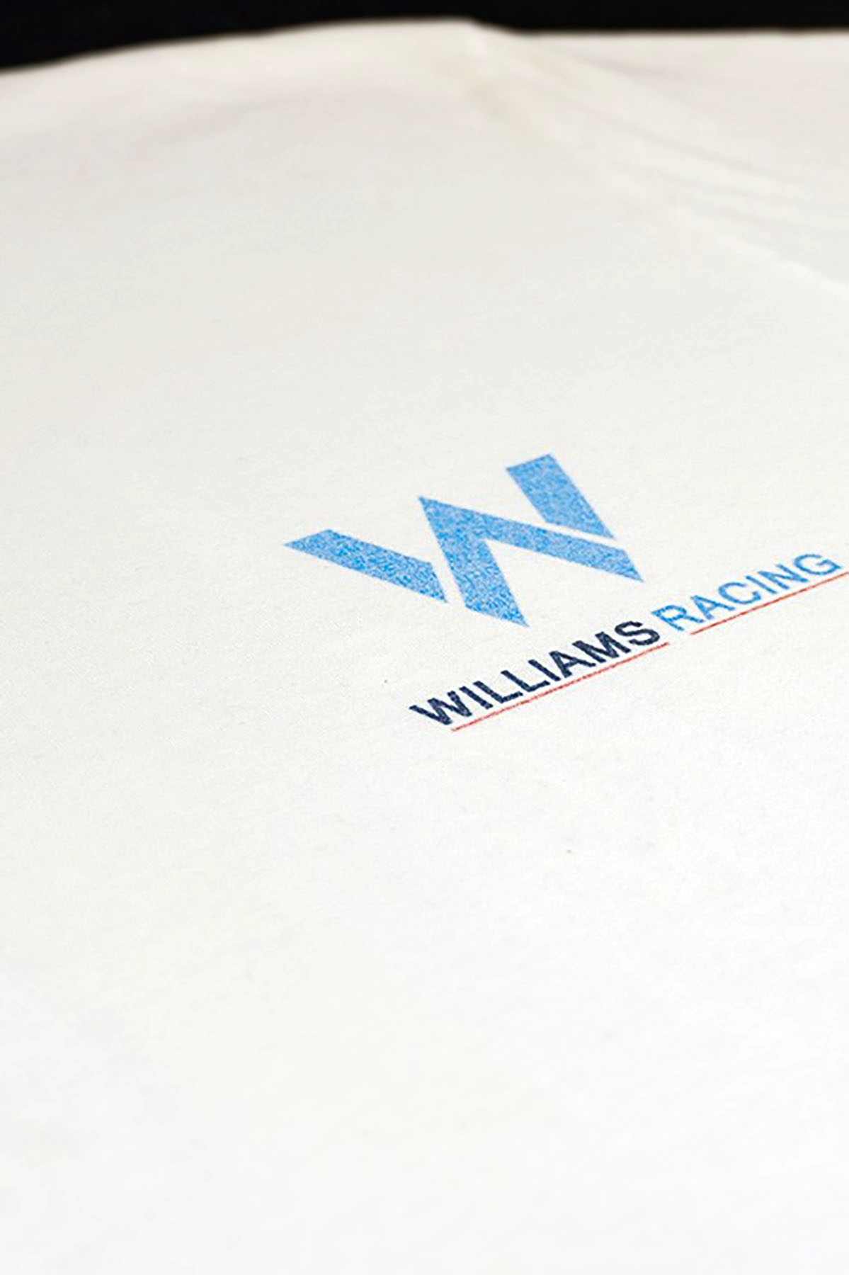 Utmost Province custom Williams F1 team shirt, highlighting the front graphic design on the unisex cotton t shirt.