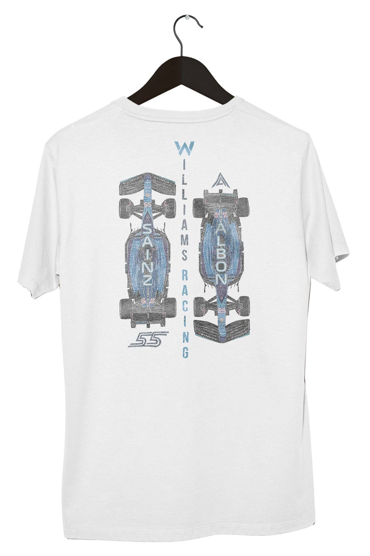 Back of a white Williams Racing shirt designed by Utmost Province.