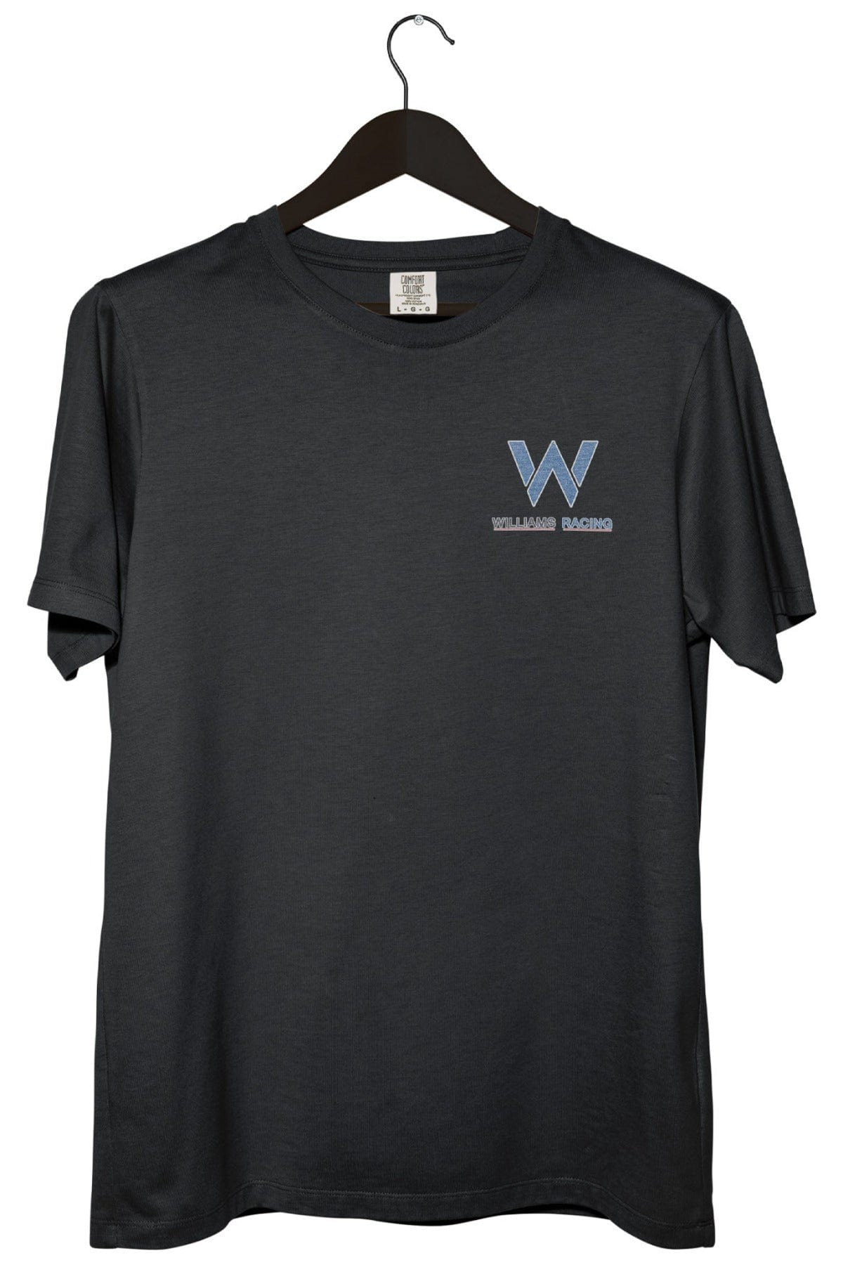 Front of a black custom Williams Racing T Shirt, designed by Utmost Province.