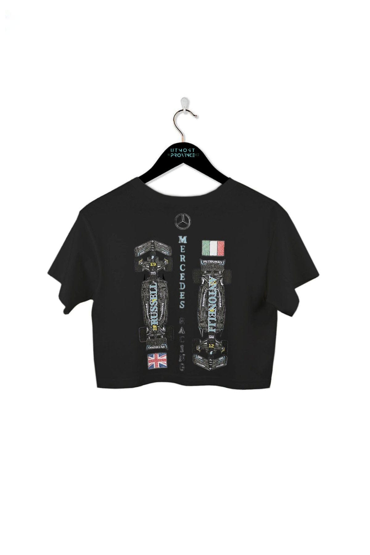 Women's Crop Tops Mercedes F1 Merch Front Black
