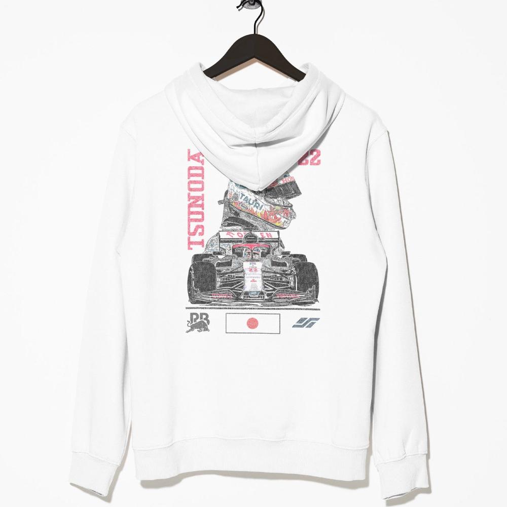 Utmost Province Yuki Tsunoda Merch | F1-Inspired Hoodie White / S