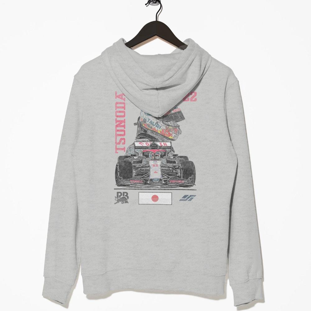 Utmost Province Yuki Tsunoda Merch | F1-Inspired Hoodie Ash Grey / S